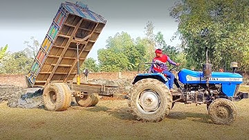 Digital Soil Unloading Video! By Sonalika Do 750 Tractor! Digital Unload Facility Of Tractors!