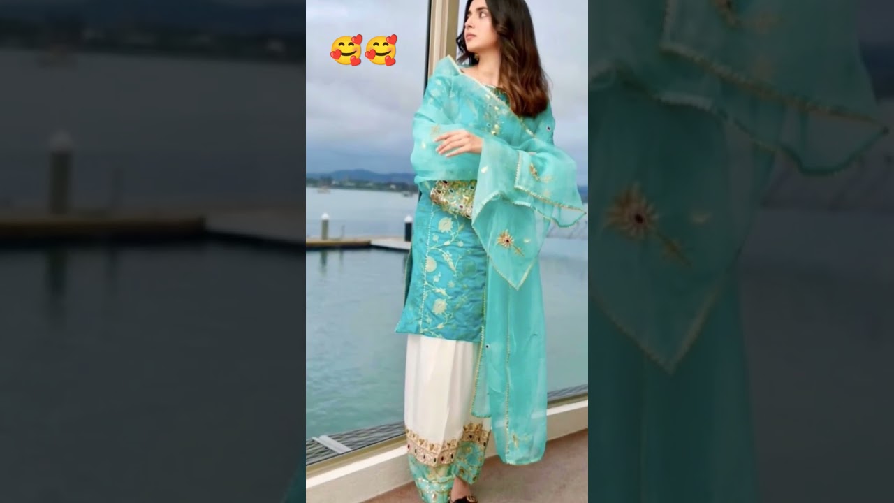 Latest firozi colour combinations ideas 👌 punjabi suit | Sky blue 🔵 blue  suit contrast dupatta | - YouTube