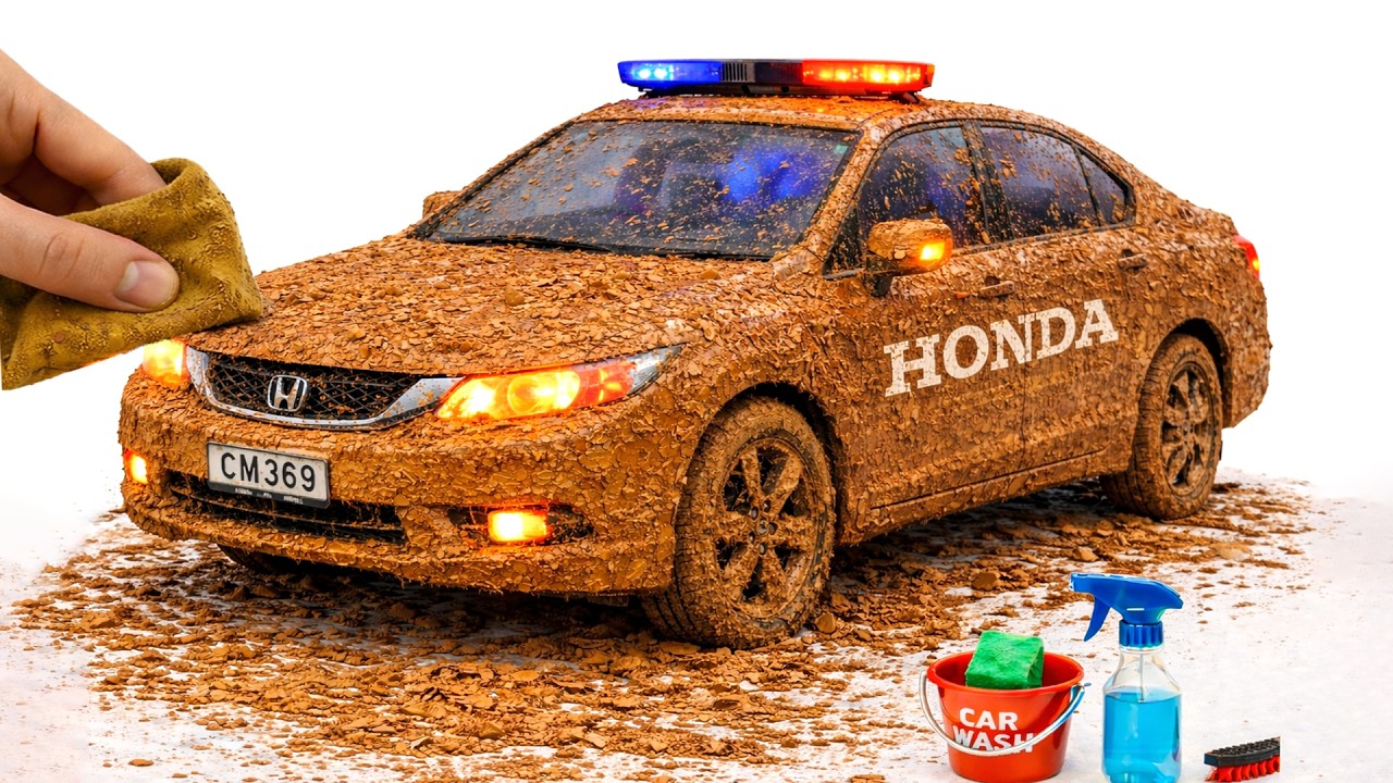 The surreal cleaning process of 1:24 Car Honda Civic X After Extreme Off-Road Adventure🔥