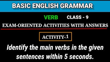 9th class English Grammar Verbs || Exam Oriented Questions with Answers