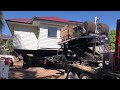 House spun 90 degrees using a Hydraulic House Trailer