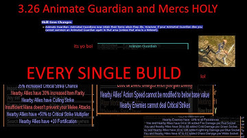 poe - 3.26 - animate guardian / mercenary - good items, skills, etc - pob