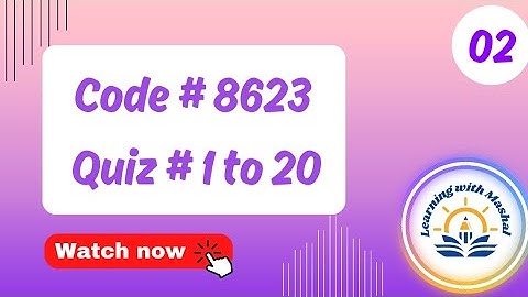 AIOU Quiz 8623😀 With Correct Answers Part 2 ||Solved quiz of 8623 || @learningwithmashal06