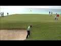 Jim Furyk Chips from a Very Awkward Stance | 2014 PGA Grand Slam of Golf