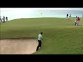 Jim Furyk Chips from a Very Awkward Stance | 2014 PGA Grand Slam of Golf