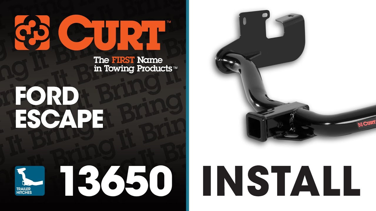 Trailer Hitch Install: CURT 13650 on Ford Escape - YouTube