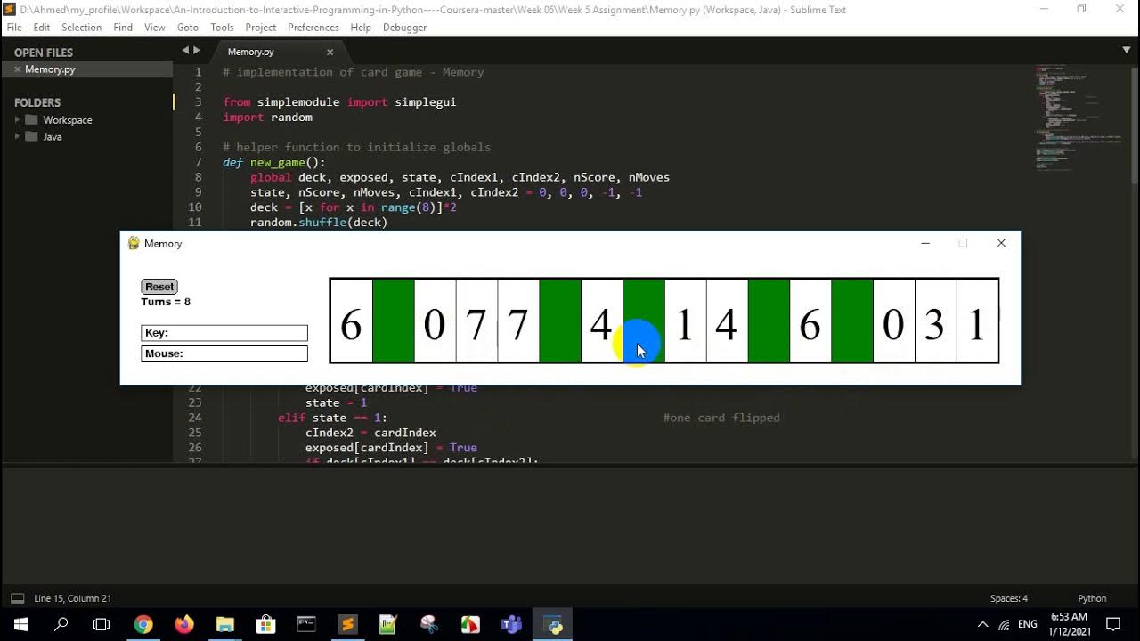 Memory Game | Using Python - YouTube