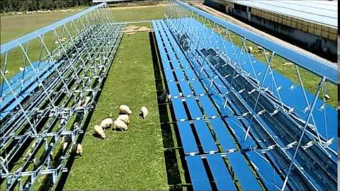 Concentrating solar thermal plant using Fresnel mirrors. Sardinia, Italy