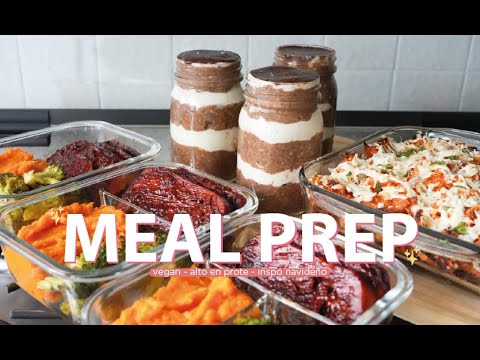 ✨ MEAL PREP VEGANO ✨ alto en proteína - deli - inspo navideño 🎄