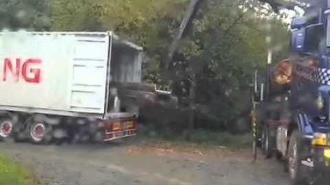 Log Truck Loading A Shipment Container Real Axmen