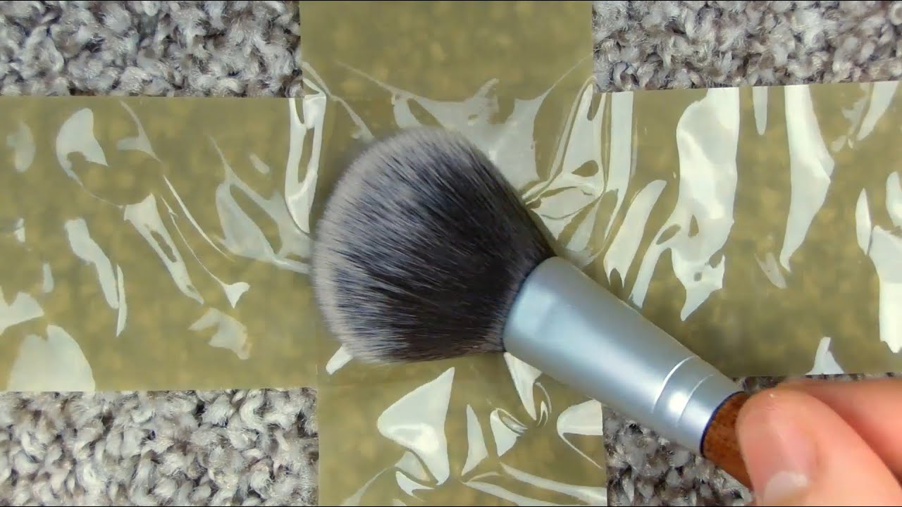 Asmr carpet scratching and brushing a crinkly tape stuck to the carpet