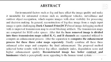 Image Dehazing and Enhancement using Machine Learning