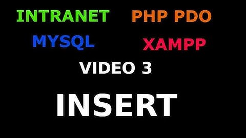 INSERT PHP PDO Mysql, video 3