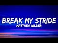Matthew Wilder - Break My Stride (Lyrics)