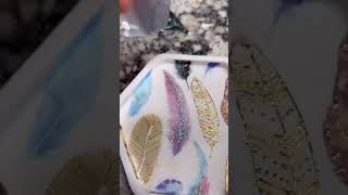 Feather Resin Coaster #shortvideo #resinart #shorts #short #resinartforbeginners #resinobsession