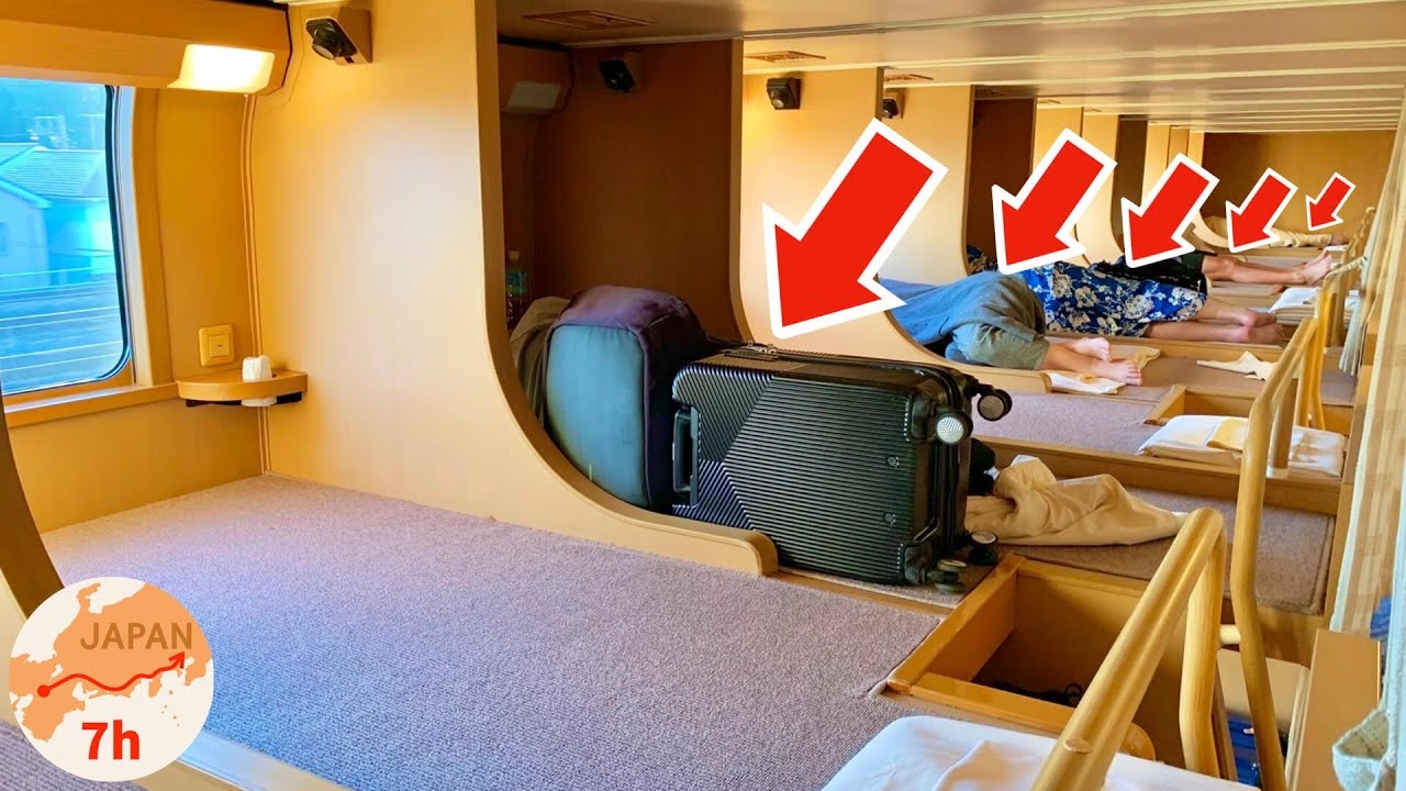 ⁣Japan's Overnight Sleeper Train 😴 CHEAPEST Seat 🛏 Osaka→Tokyo Sunrise Express 寝台特急 サンライズ出雲 ノビノビ