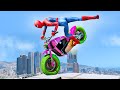 GTA 5 Spiderman Motorcycle Stunts-Euphoria Physics Fails and Ragdolls (Funny GTA V Gameplay) EP5