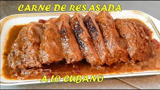 Carne de Res asada en Cazuela a lo Cubano