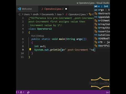 Pre- increment , Post-increment operators in java | Operators | Basic ...