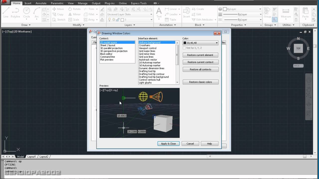 Thay đổi màu nền vẽ AutoCAD của Autodesk: AutoCAD là phần mềm thiết kế chuyên nghiệp, có khả năng tùy chỉnh màu nền với nhiều tùy chọn từ độ sáng, tông màu đến màu sắc. Hãy cùng tạo ra các thiết kế đẹp mắt và độc đáo với AutoCAD của Autodesk.