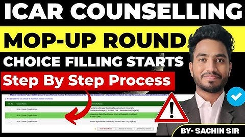 ICAR Mop-Up Round Starts🚨Choice filling Step by step ✅ Documents Upload 🚨#icar