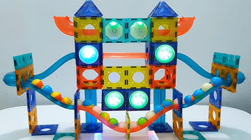 Marble Run Race ☆ Build Magic Magnet blocks #8