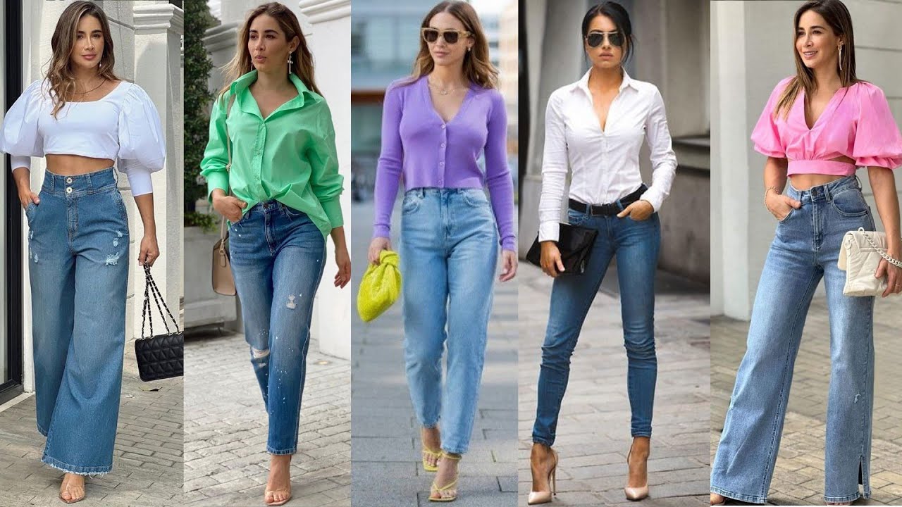 IDEAS DE OUTFITS CON JEANS DE MEZCLILLA// PANTALONES CLASICOS Y MODERNOS DE  MEZCLILLA O DENIM 