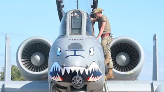 US A-10C Thunderbolt II Pre-flight and Takeoff, The World's Most Powerful Attack Aircraft