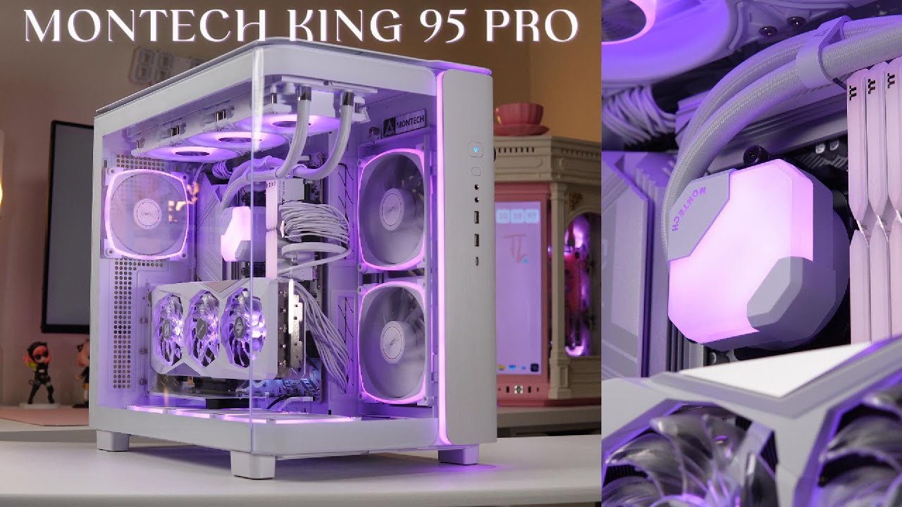 ✨ White Clean Build with Purple Lighting 💜 | Montech King 95 Pro