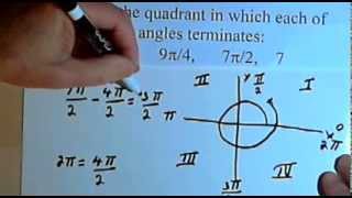 Determine the Quadrant where an Angle Terminates - radians   143-8.1.2.b