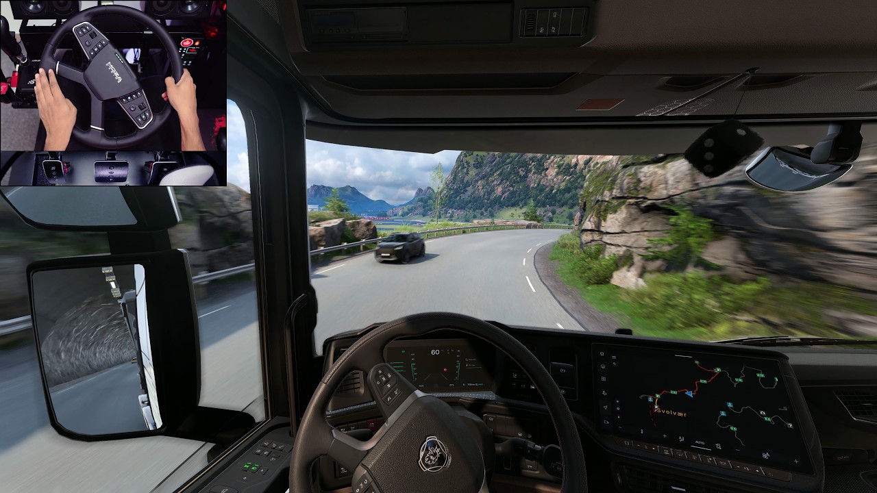 Scania Super in Norway - ETS2 with graphics mod | Moza Truck Steering Wheel