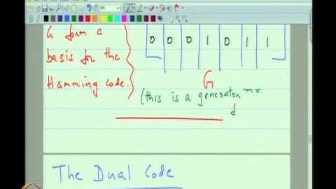 Mod-04 Lec-09 The Dual Code