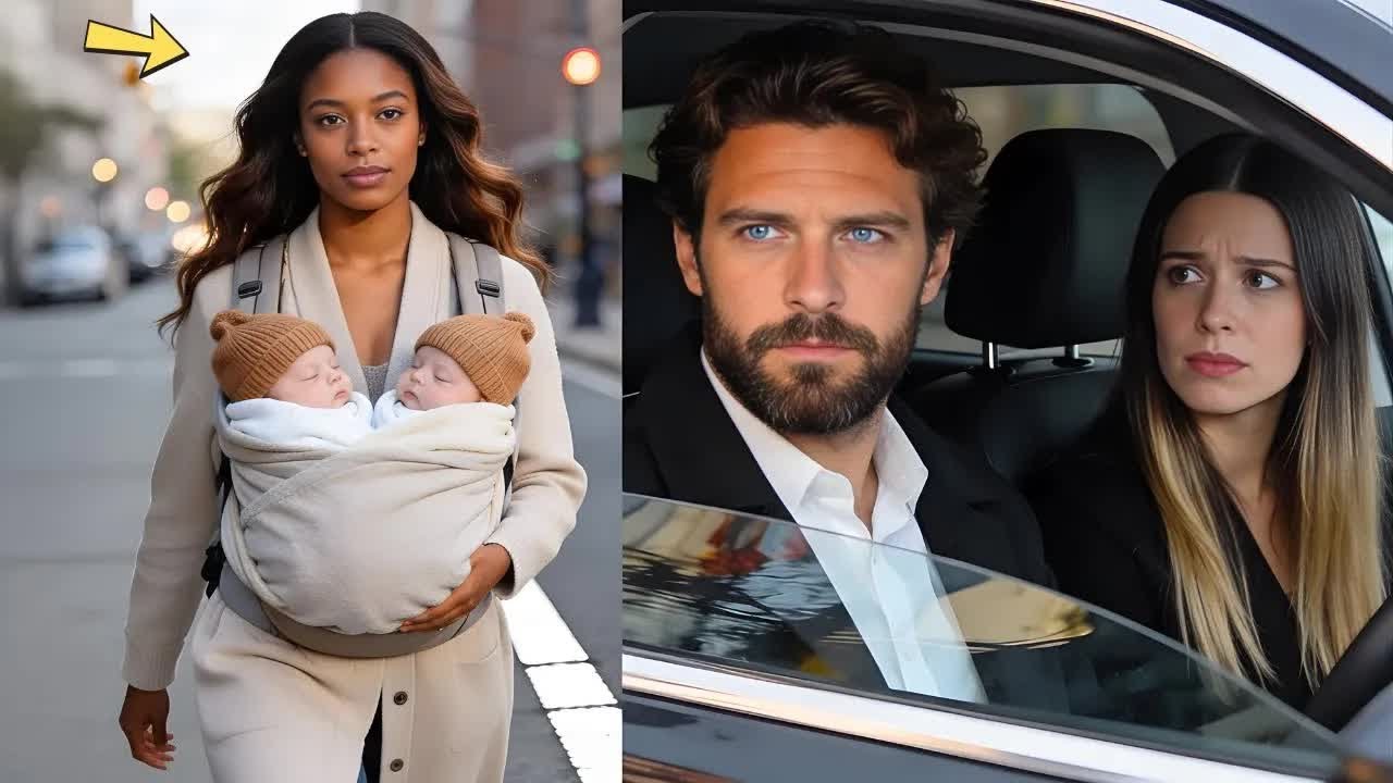 Milliardär fährt seine Verlobte nach Hause – bis er seine Ex mit Zwillingen über die Straße sieh