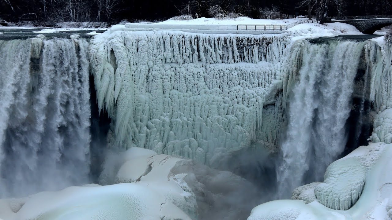 NIAGARA FALLS IN WINTER - The American Falls In The Winter Mist - YouTube