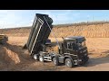 Разгрузка самосвала Scania G440 XT 8x4 KH-Kipper часть 1