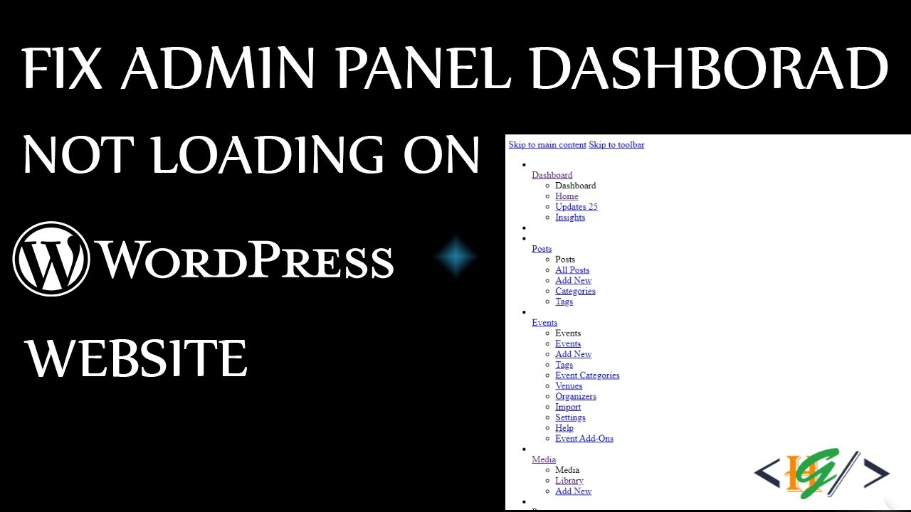 New Update WordPress Admin Panel Dashboard not loading correctly - how to Fix it?
