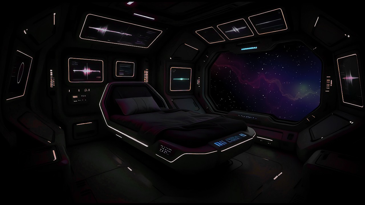 Immersive Space Audio Experience | Starship Bedroom Ambience, Deep Sleep Soundscape | 10 Hours