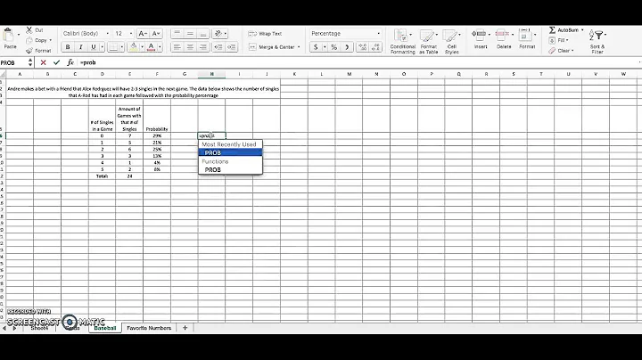 Microsoft Excel Project- PROB Function