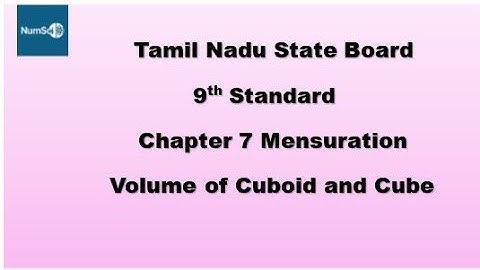 Tn 9th Maths Chapter 7 Mensuration Volume of Cube and Cuboid #9thmaths #9thmathschapter7 