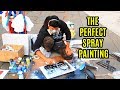 Buying My First Colosseum Painting - Spray Paint Art Street Fire Technique In Rome Italy