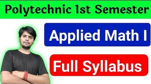 Polytechnic 1st Semester, Applied Mathematics 1st Syllabus @pandeyjitechnical2.0