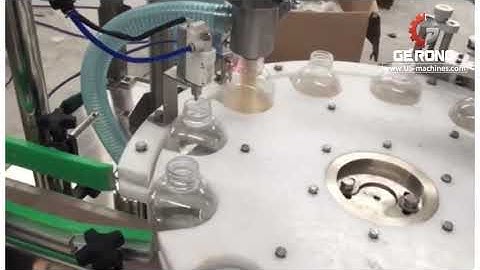 Automatic plastic bottle rotary powder filling capping machine testing video