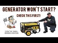 Generator Won't Start? - Check This First! - Video