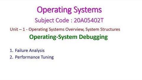 Operating System Debugging-Operating Systems-Unit-1-Operating Systems Overview, System Structures