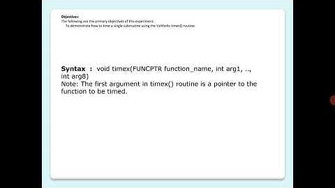 Vxworks Implementation: Timing