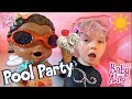 BABY ALIVE has a POOL PARTY INSIDE! ICE CREAM FUN! The Lilly and Mommy Show. The TOYTASTIC Sisters