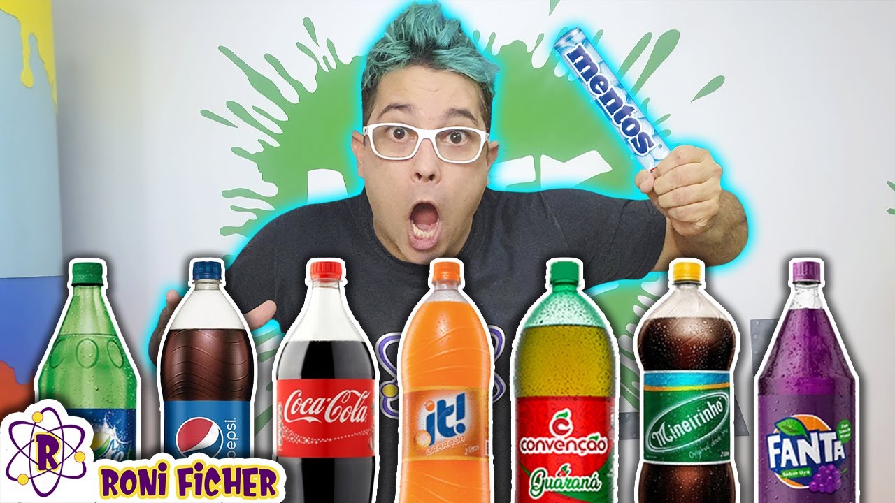 VULCÃO DE REFRIGERANTE E MENTOS! QUAL VAI MAIS ALTO? EXPERIÊNCIA RONI FICHER!
