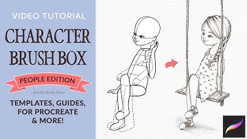 How to Draw a Character Sitting Using Stamps in Procreate