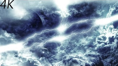 Flying Through Abstract Dark Thunder Clouds to Mysterious Planet and Big Star | Motion Graphics -