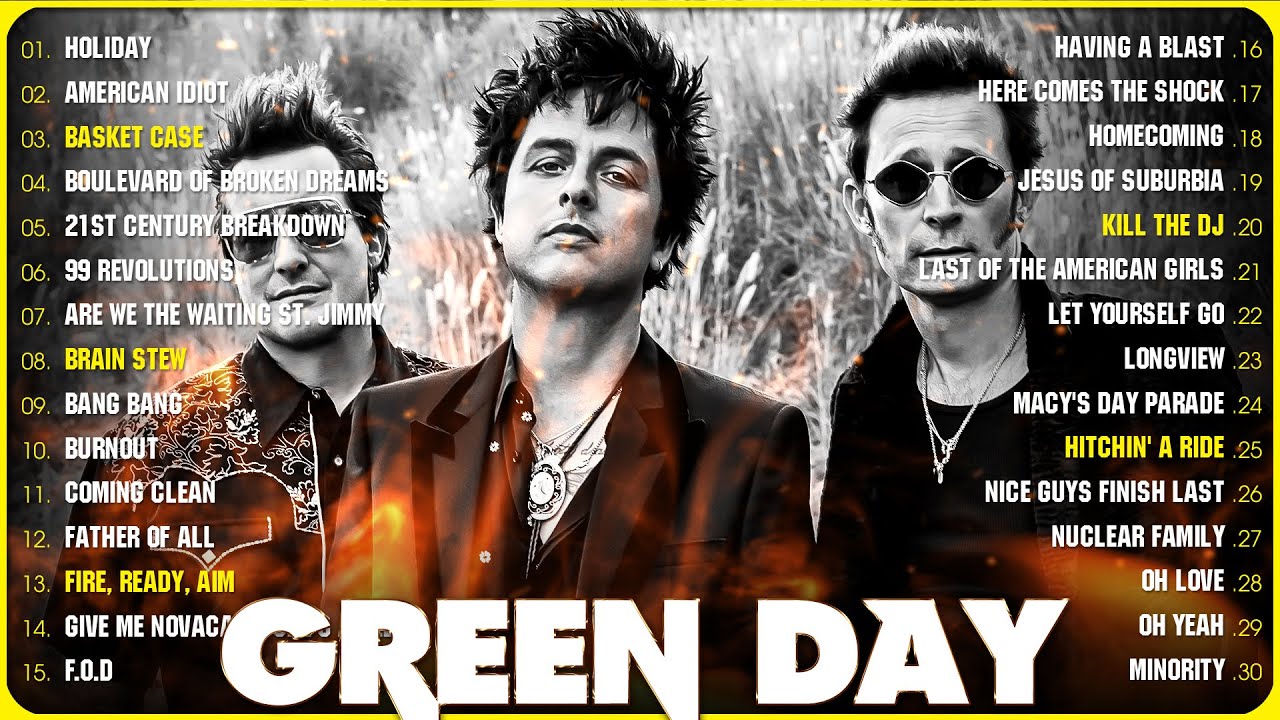 Green Day 2 Hour Non-stop 🎄 Green Day Greatest Hits Full Album